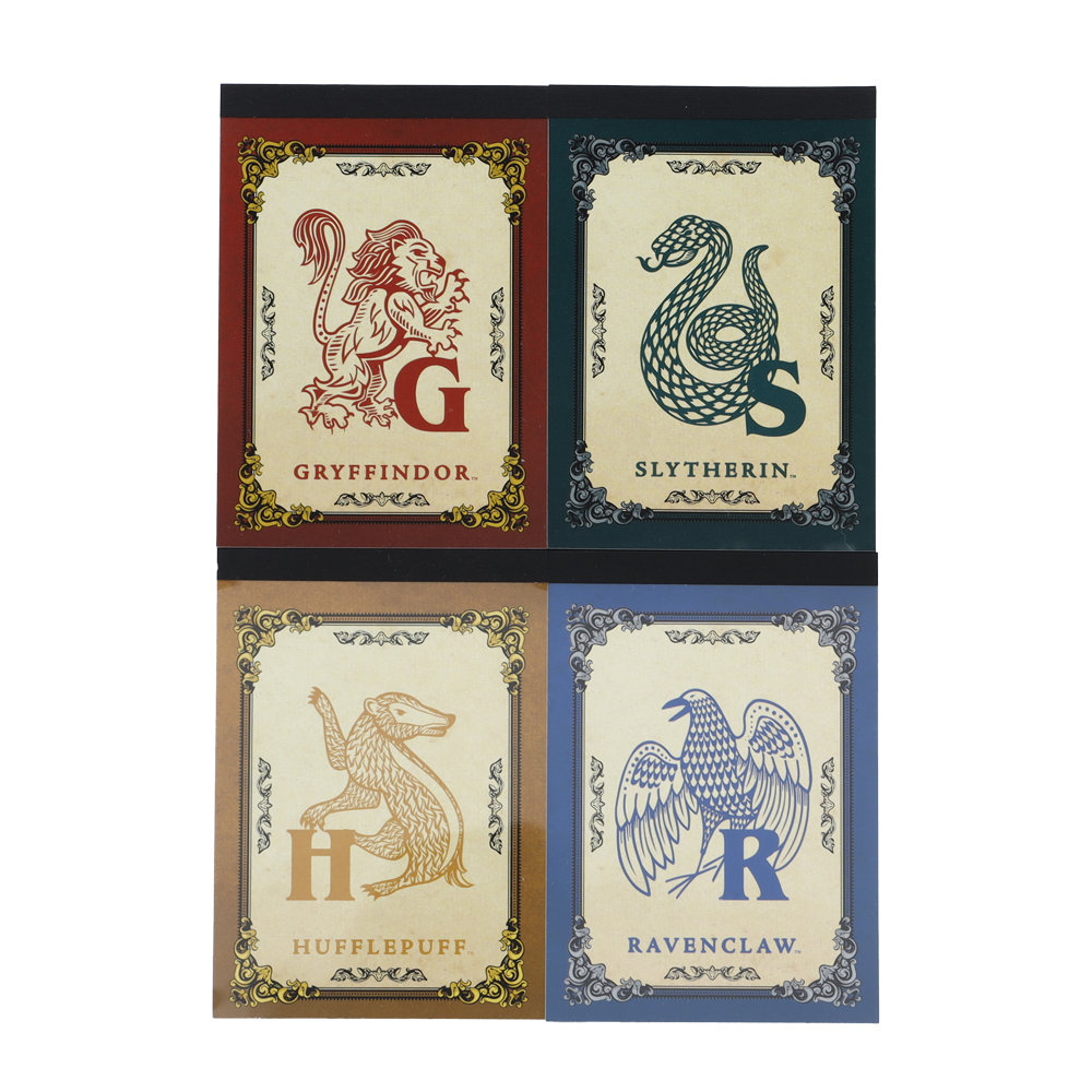 ホグワーツハウス寮章 メモ帳 4個セット | ハリー・ポッター ショップ