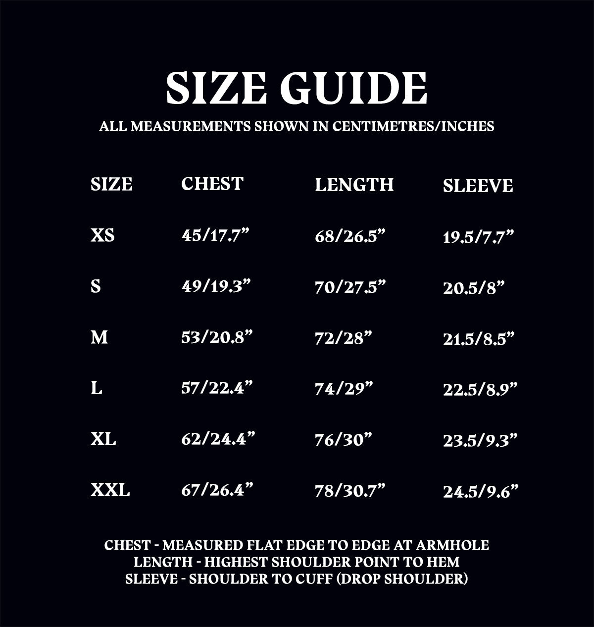 T-Shirt Size Guide