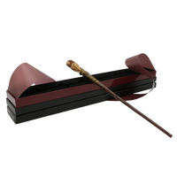 A Harry Potter Gryffindor house wand with a lion design, presented in a collector's box.