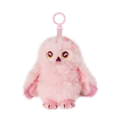 サクラ クリップ付き フクロウ ぬいぐるみキーリング