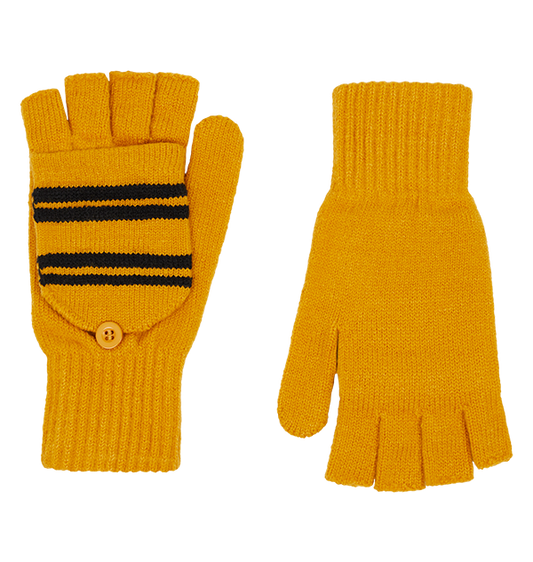 Hufflepuff Knitted Mitten Capped Gloves