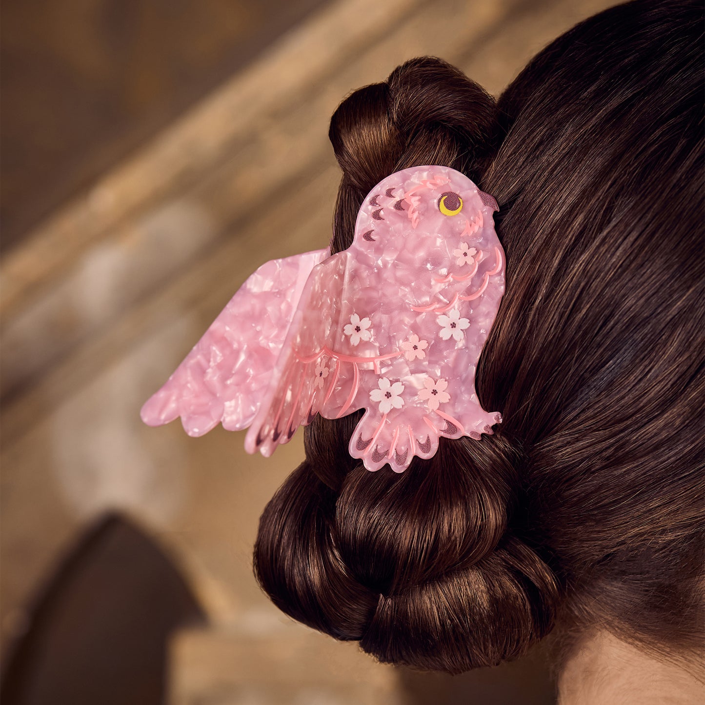 サクラ フクロウ ヘアクリップ
